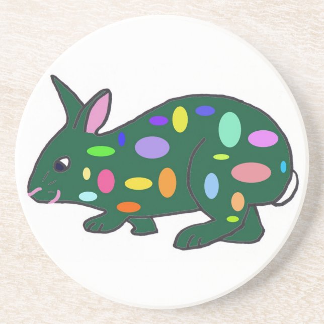 En Grès Dessous de verre de Bunny de Pâques (Devant)