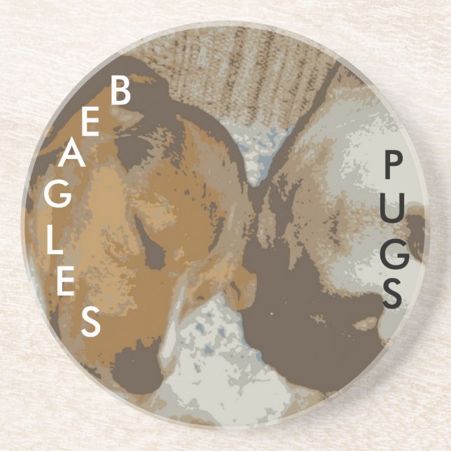 En Grès Dessous de verre de carlin et de beagle (Devant)