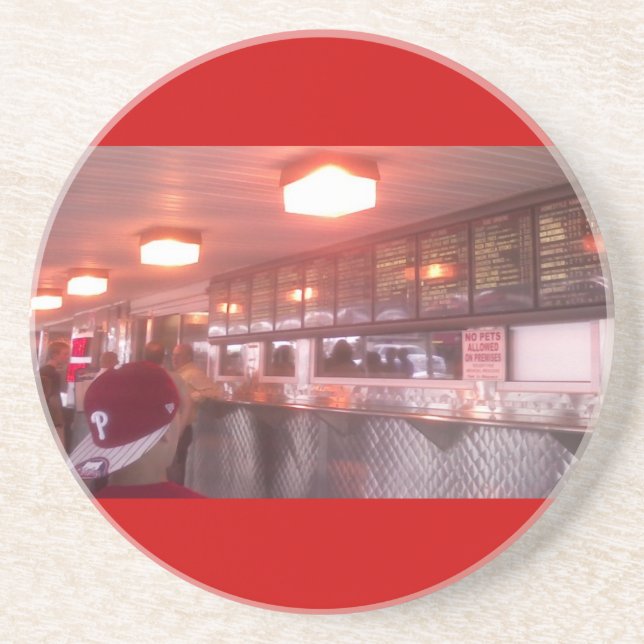 En Grès Dessous de verre de Cheesesteak de Philly (Devant)