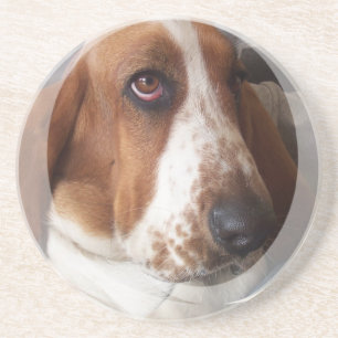 En Grès Dessous de verre de chien de Basset Hound