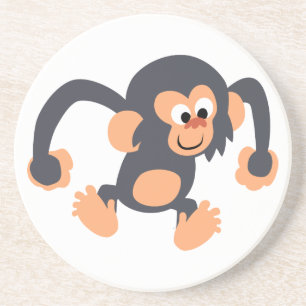 En Grès Dessous de verre de chimpanzé au chimpanzé, carica