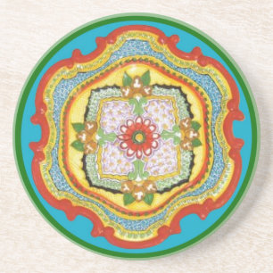 En Grès Dessous de verre de Chinoiserie