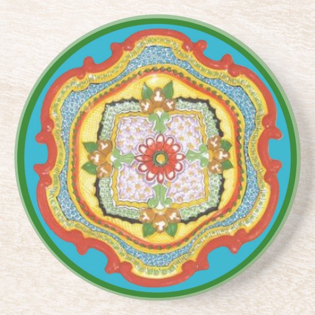 En Grès Dessous de verre de Chinoiserie (Devant)