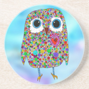En Grès Dessous de verre de Chouette mignonne et adorable