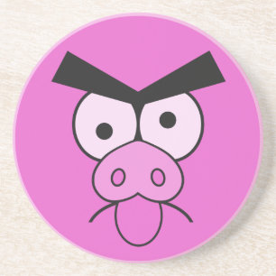 En Grès Dessous de verre de cochon