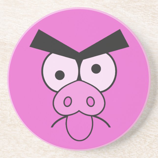 En Grès Dessous de verre de cochon (Devant)