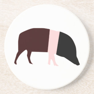 En Grès Dessous de verre de cochon de selle