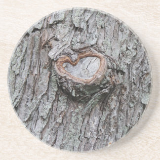 En Grès Dessous de verre de coeur d'arbre