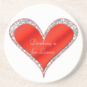 En Grès Dessous de verre de coeur de la Saint-Valentin