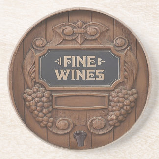 En Grès Dessous de verre de conception de baril de vin