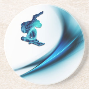 En Grès Dessous de verre de conception de surf des neiges