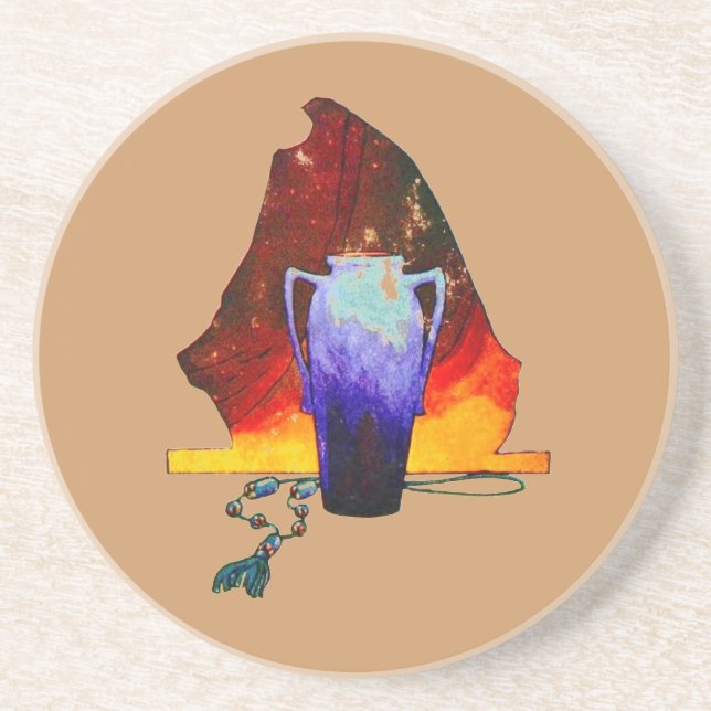 En Grès Dessous de verre de conception du sud-ouest (Devant)