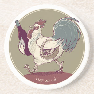 En Grès Dessous de verre de coq au vin