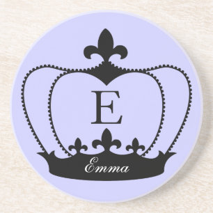 En Grès Dessous de verre de couronne de Fleur-De-lis de