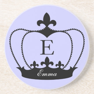 En Grès Dessous de verre de couronne de Fleur-De-lis de