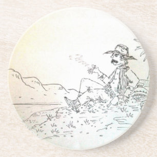 En Grès Dessous de verre de cowboy de Smokin