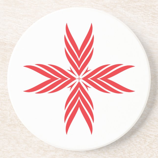 En Grès Dessous de verre de croix stylisés (Devant)