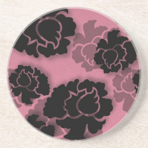 En Grès Dessous de verre de décadence florale grognon, ros