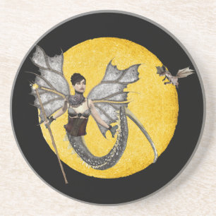 En Grès Dessous de verre de déesse Dragon