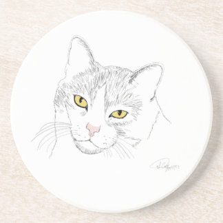 En Grès Dessous de verre de dessin de chat