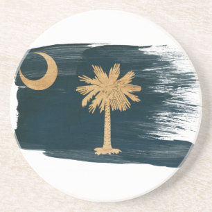 En Grès Dessous de verre de drapeau de la Caroline du Sud