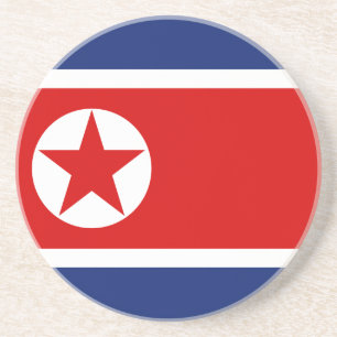 En Grès Dessous de verre de drapeau de la Corée du Nord