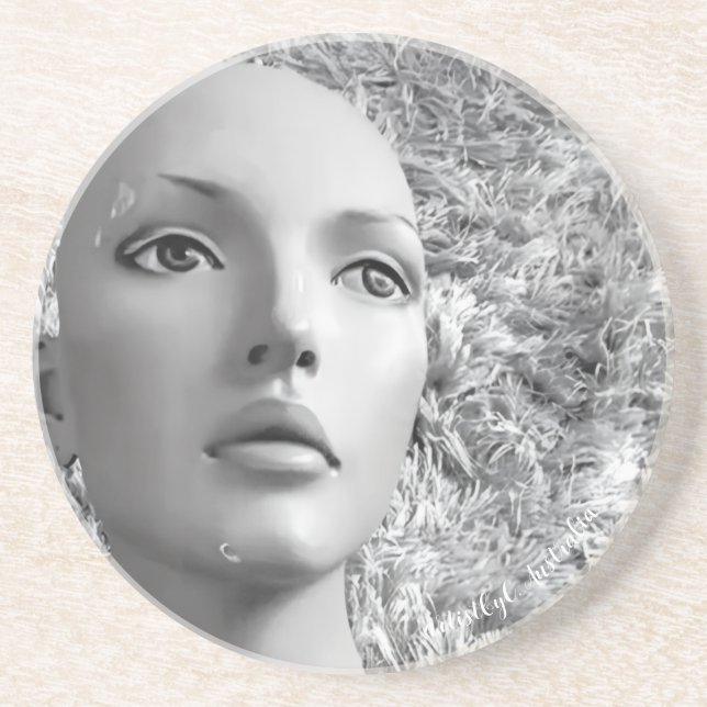 En Grès Dessous de verre de femme mannequin français (Devant)