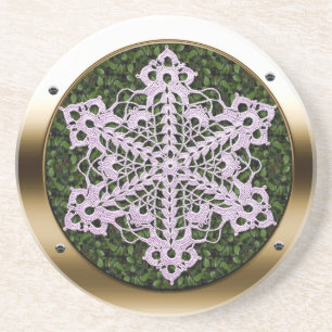 En Grès Dessous de verre de feuille de napperon de hublot