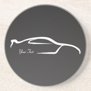 En Grès Dessous de verre de fibre de carbone de Faux