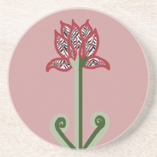 En Grès Dessous de verre de fleur d'art déco