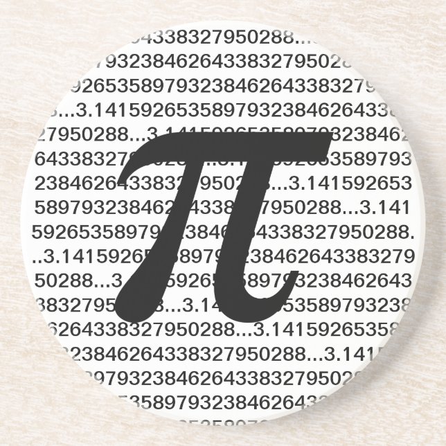 En Grès Dessous de verre de geek de maths de pi 3,14 (Devant)
