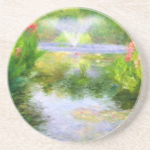 En Grès Dessous de verre de jardin de l'eau de Monet
