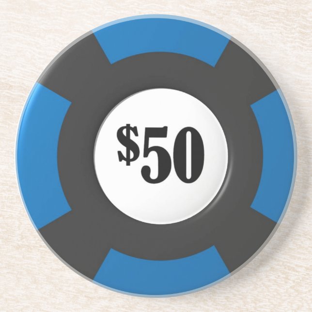 En Grès Dessous de verre de jeton de poker (Devant)