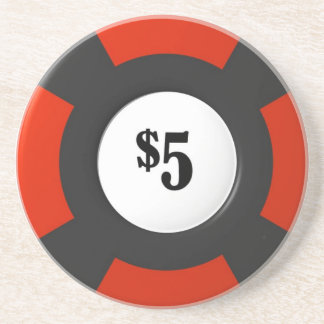 En Grès Dessous de verre de jeton de poker