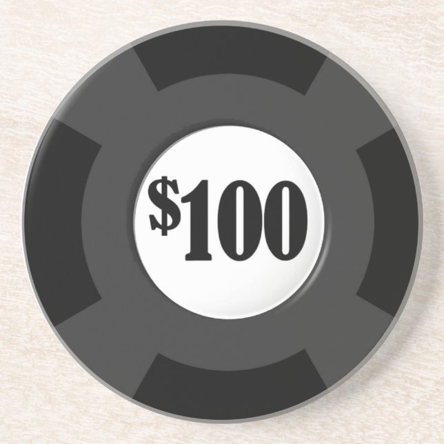 En Grès Dessous de verre de jeton de poker (Devant)