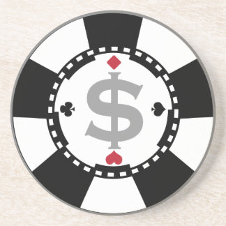 En Grès Dessous de verre de jeton de poker
