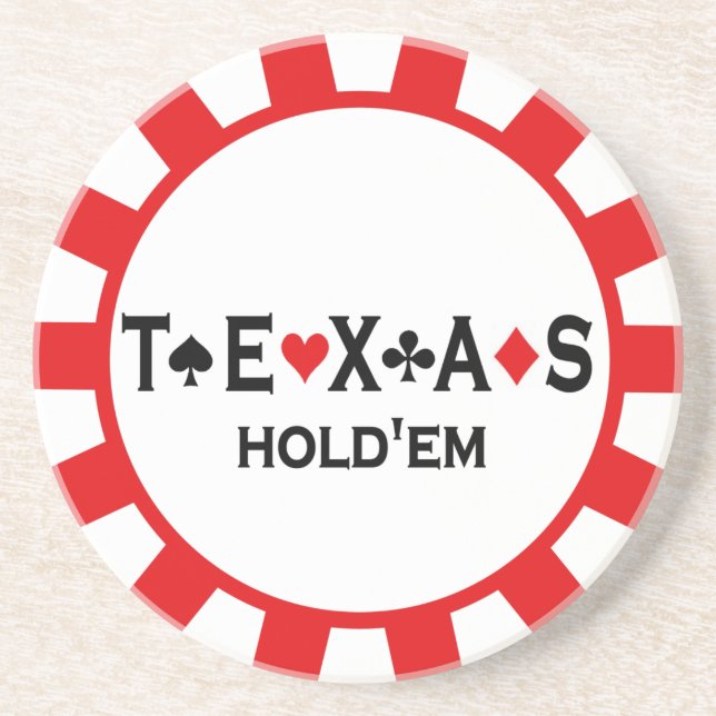 En Grès Dessous de verre de jeton de poker du Texas Holdem (Devant)