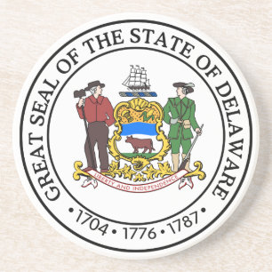 En Grès Dessous de verre de joint d'état du Delaware