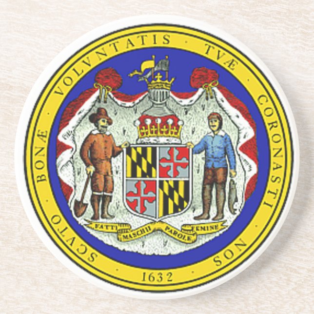 En Grès Dessous de verre de joint d'état du Maryland (Devant)