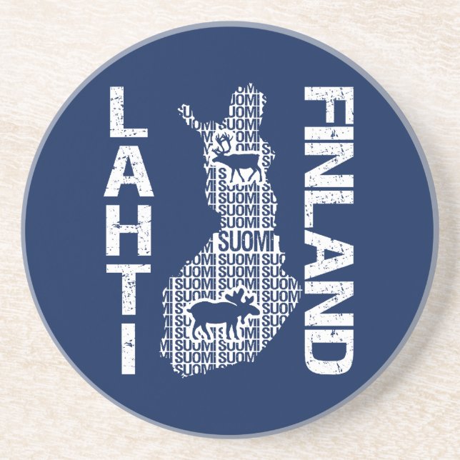En Grès DESSOUS DE VERRE DE LA CARTE FINLANDAISE - Lahti (Devant)