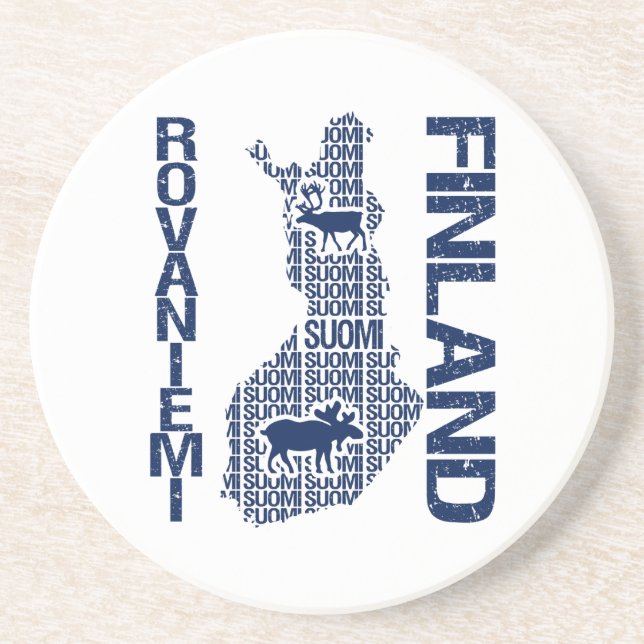 En Grès DESSOUS DE VERRE DE LA CARTE FINLANDAISE - Rovanie (Devant)