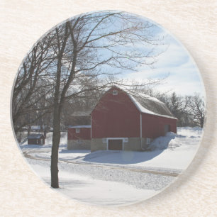 En Grès Dessous de verre de la grange d'hiver
