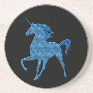 En Grès Dessous de verre de la licorne Blue Fire