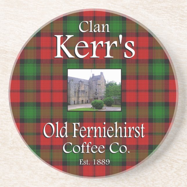 En Grès Dessous de verre de la Old Ferniehirst Coffee Co.  (Devant)