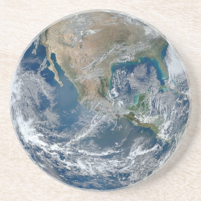 En Grès Dessous de verre de la terre de planète (Devant)