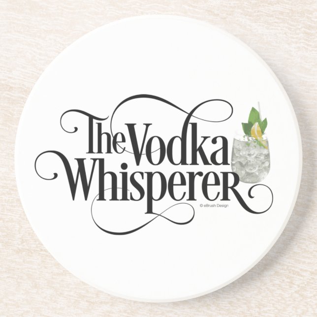 En Grès Dessous de verre de la Vodka Whisperer (Devant)