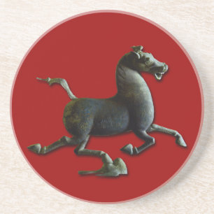 En Grès Dessous de verre de l'année du Cheval
