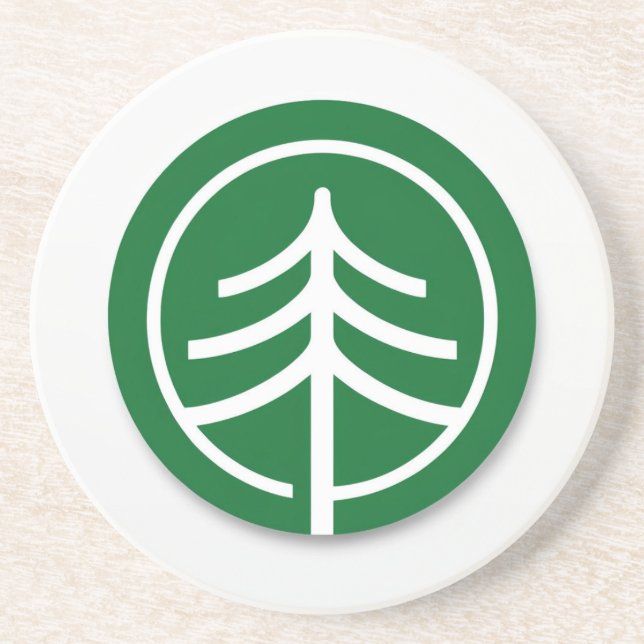 En Grès Dessous de verre de l'arbre géométrique (Devant)