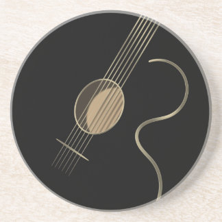 En Grès Dessous de verre de logo de guitare acoustique