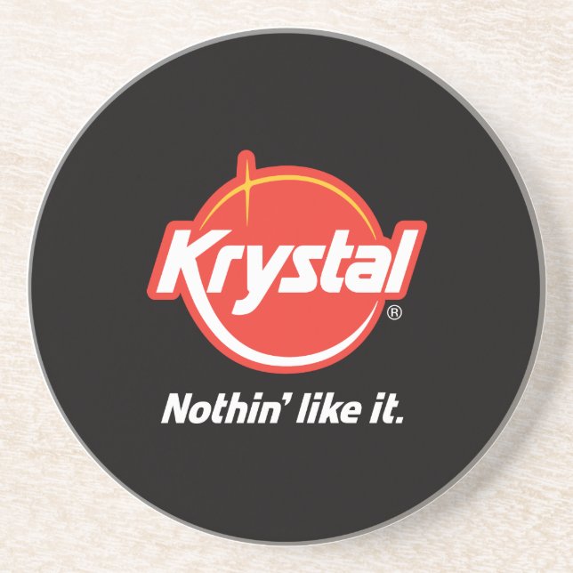 En Grès Dessous de verre de logo de Krystal (Devant)